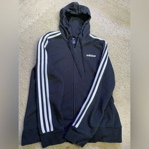 Adidas Black Zip Up Hoodie Size M